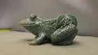 Vintage McCoy Ceramic Smiling Frog Planter 8” X 5” Green  Mid Century flaws