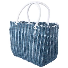 Woven Grocery Bag Plastic Market Basket Reusable Shopping Tote Large