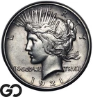 1921 Peace Dollar, High Relief, Key Date First Year Issue