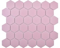 Hexagon Pink Keramikmosaik, Satinmosaik FüR KüChe Und Bad, Mattes 32,5 X 28 Cm