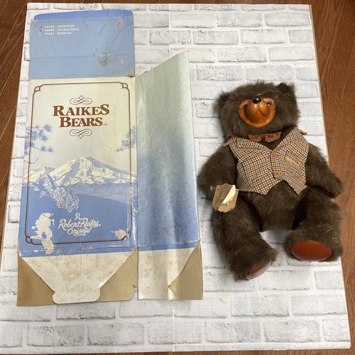 Robert Raikes Original Bär Sebastian Gelenke Plüsch und Holz 21 Zoll 5445 Vintage