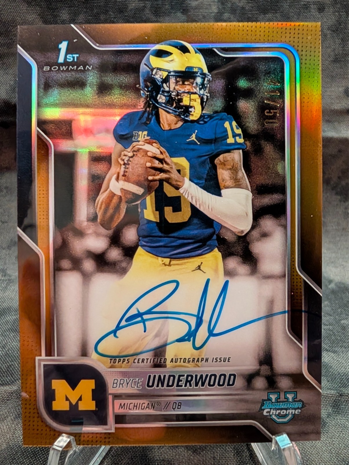 2025 Bowman University Chrome Bryce Underwood 1st TRUE GOLD Auto 41/50 🔥🔥