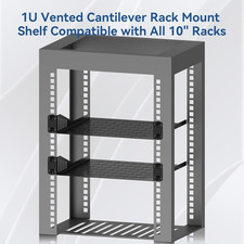 10" 1U Server Rack Shelf Ventilated Rack-Mounted Cantilever Tray 10" Network