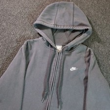 Nike Womens Large Gray Hoodie Full Zip Vintage 2000s Distressed Retro