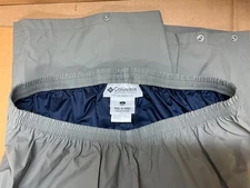 Columbia Mens Large PVC Pants Nylon Waterproof Snap Ankle Rain Fishing Pull on