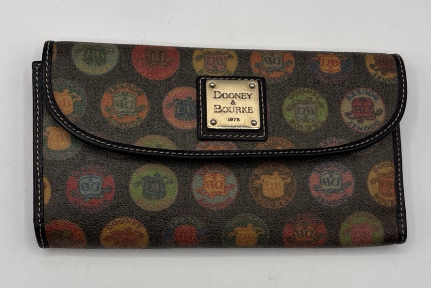 DOONEY  & BOURKE  MULTICOLOR SCRIBBLE CHECKBOOK C… - image 1