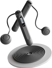 Cordless Jump Rope with Counter for Fitness - Adjustable Smart Skipping Black