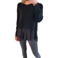 Moussy Mixed Knit Black Sweater Size 2
