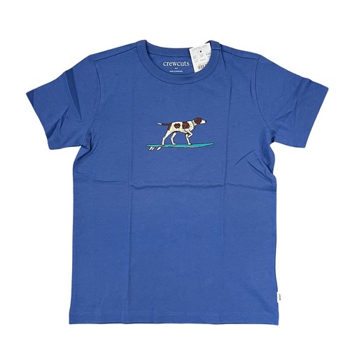NWT J Crew Blue Boys' Surfer Dog Graphic Tee - SIZE XS