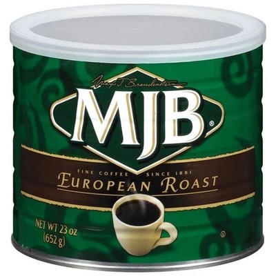 MJB European Ground Coffee Dark Roast 23 Ounce Can New