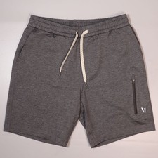 Vuori Sunday Mens Small Performance Shorts Gray Athletic Zip Pocket 8" Inseam