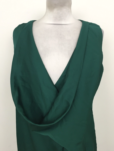 TFNC Women's Dress Size 10 Forest Green Satin Cowl Wrap Skirt Deep Split Used F1 - Picture 5 of 13