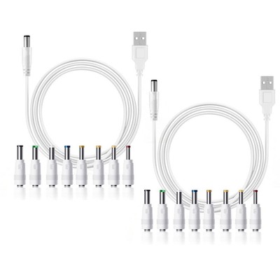 Diverse Gerätekompatibilität 2 Stück USB auf DC Netzkabel mit Adapter Set