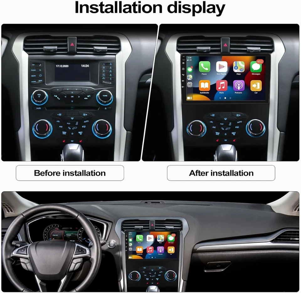 Radio CarPlay Ford Fusion Mondeo 2013-2019 Android 13 9" + cámara Foto 2 de 4
