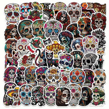 50 Pack Day of the Dead Stickers for Laptop/Water Bottle/Phone Case/iPad/Kindle