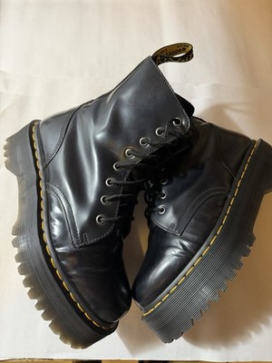 Dr. Martens Jadon Black Leather Platform Boots Size US W9 M8 EU 41