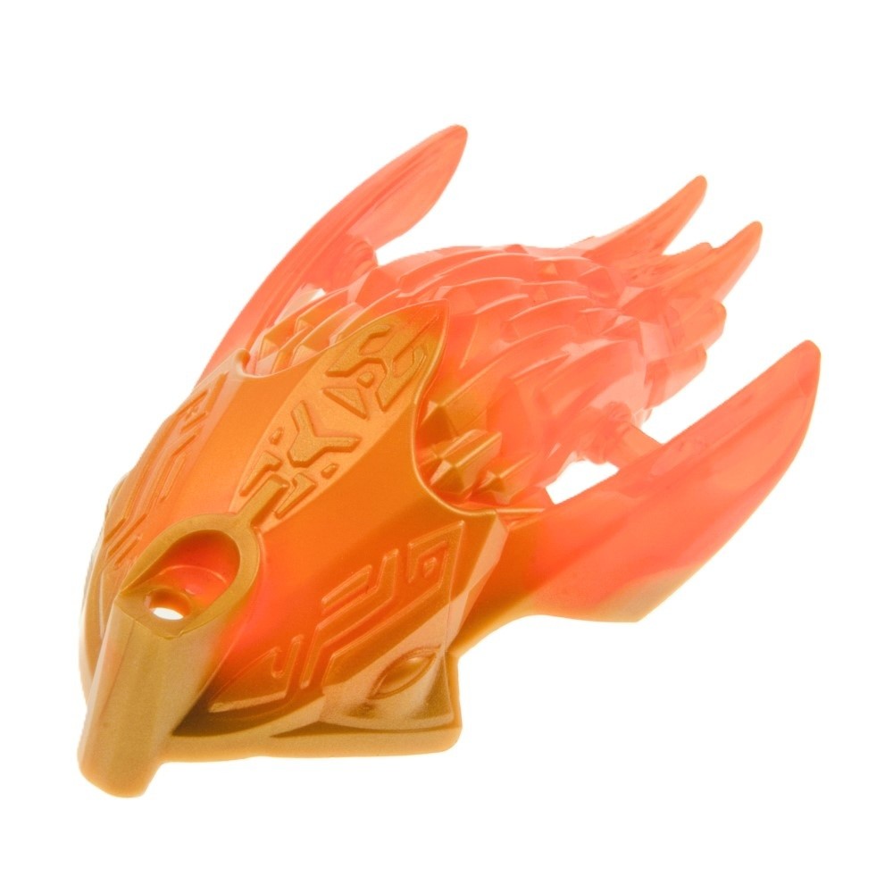 1x LEGO Bionicle Figurine Creature Mask Perl Gold Clear Neon Orange 24162pb04
