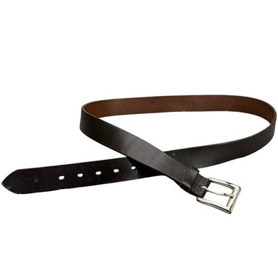 Vintage Handcrafted Black Italian Leather Solid Brass Buckle Belt Men 40''