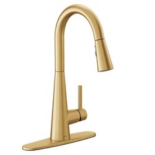 Moen 7864 Sleek 1.5 GPM 1 Hole Pull Down Kitchen Faucet - - Gold