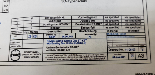 Neu Rembe GmbH Berstscheibe 80/3" BT-IKB-3 1501388 1340000001007 - Bild 9 von 13