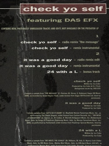 ICE CUBE feat. DAS EFX - CHECK YO SELF 1993 US OOP SEALED 12" VINYL Billboard #1 - Bild 4 von 12