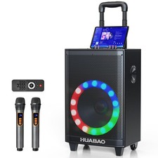 Large Bluetooth Karaoke Speaker with 2 Wireless Microphones, 11 Speaker Syste...