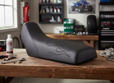 Yamaha Banshee Seat Cover Durable Replacement ATV Quad 350 1987-2006 Black Flame