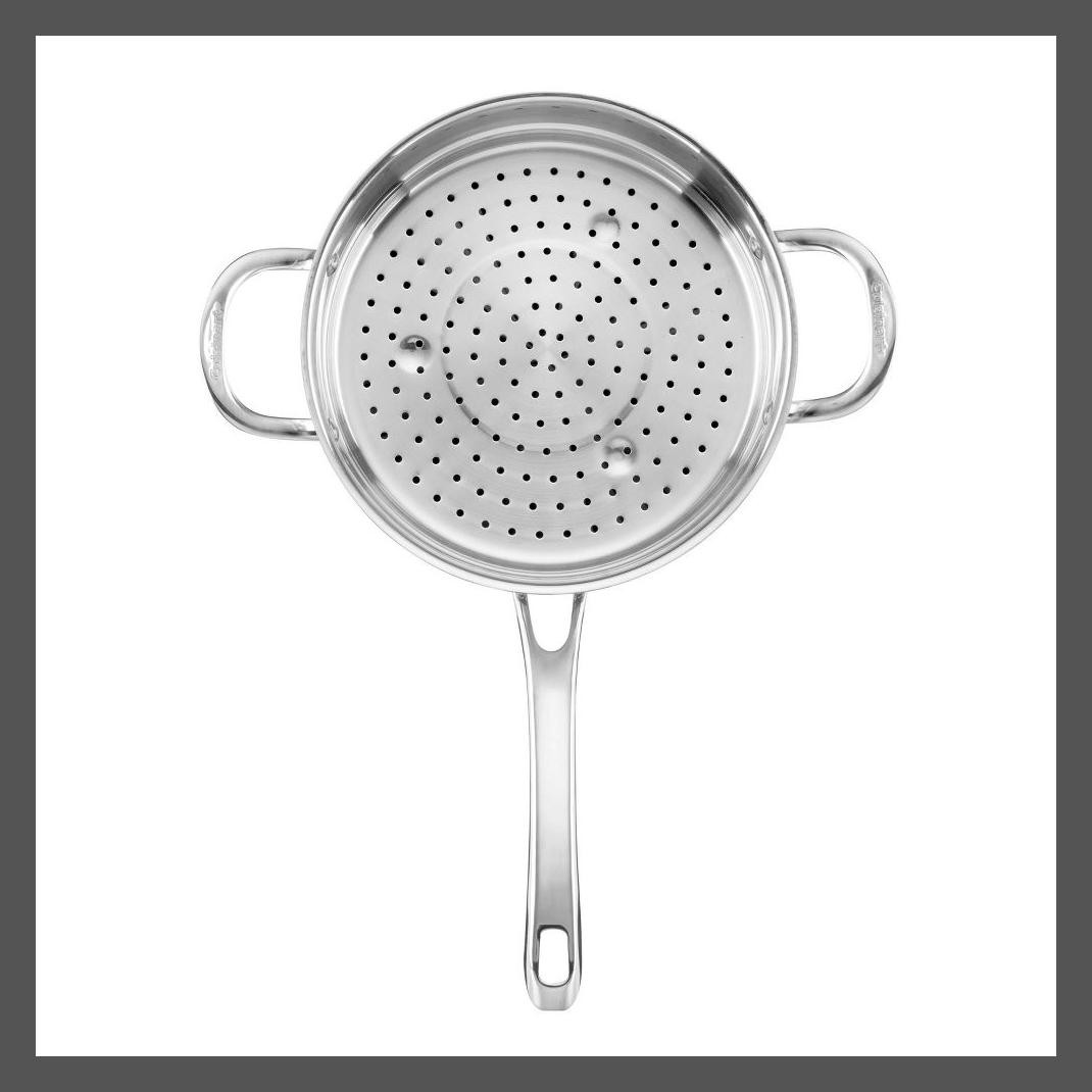 Cuisinart 3PC Stainless Steel Steamer Set 500F 3.5QT Saute Helper Pot Glass