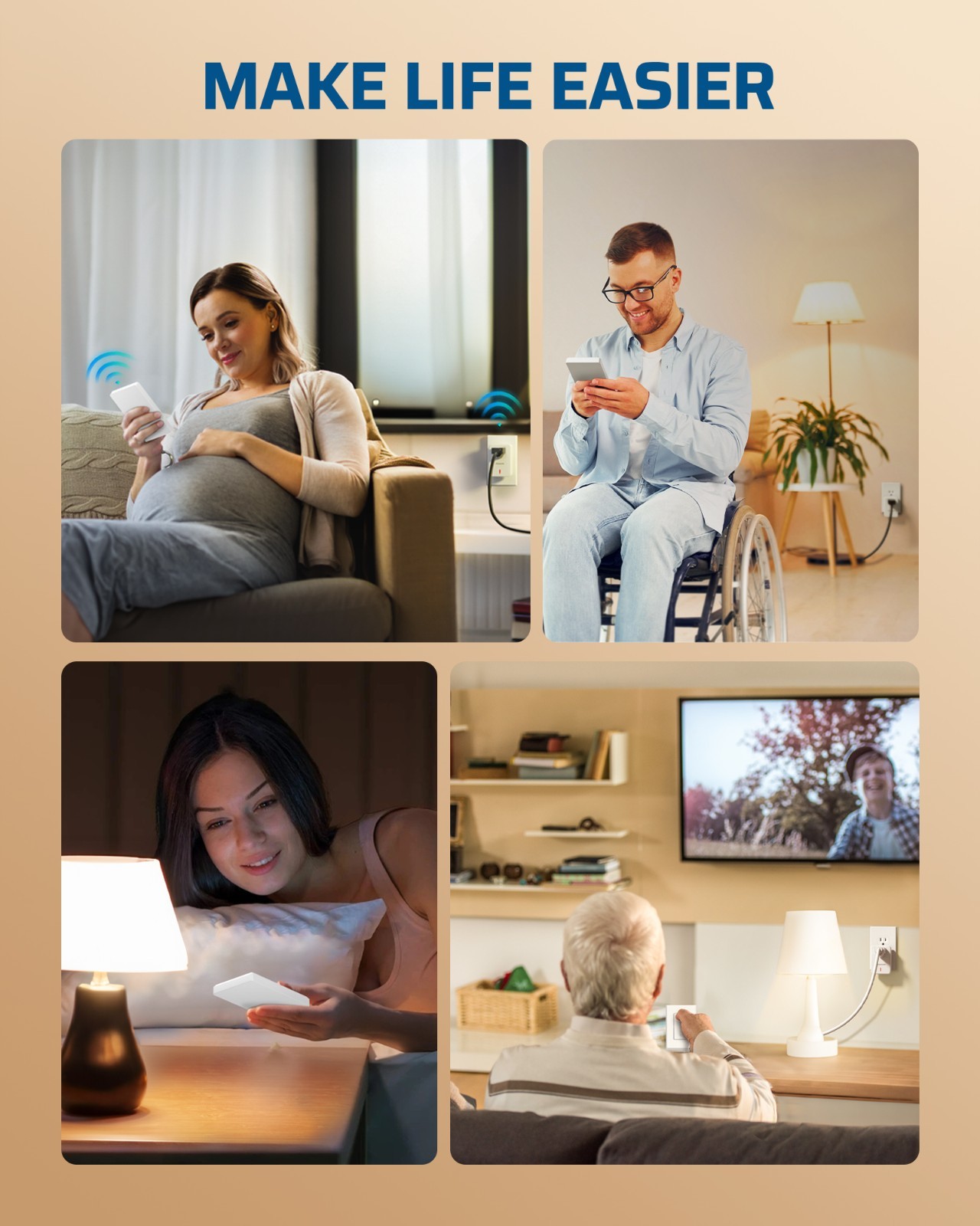 EDISHINE Remote Control Outlet Wireless Wall Mounted Light Switch, ETL Listed