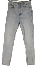 Zara Womens High Rise Skinny Jeans Beltloops Button Fly Pockets Size 6 Blue