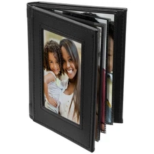 Neil Enterprises Inc. 4" x 6" Black Faux Leather Slip-In Photo Album - Holds ...