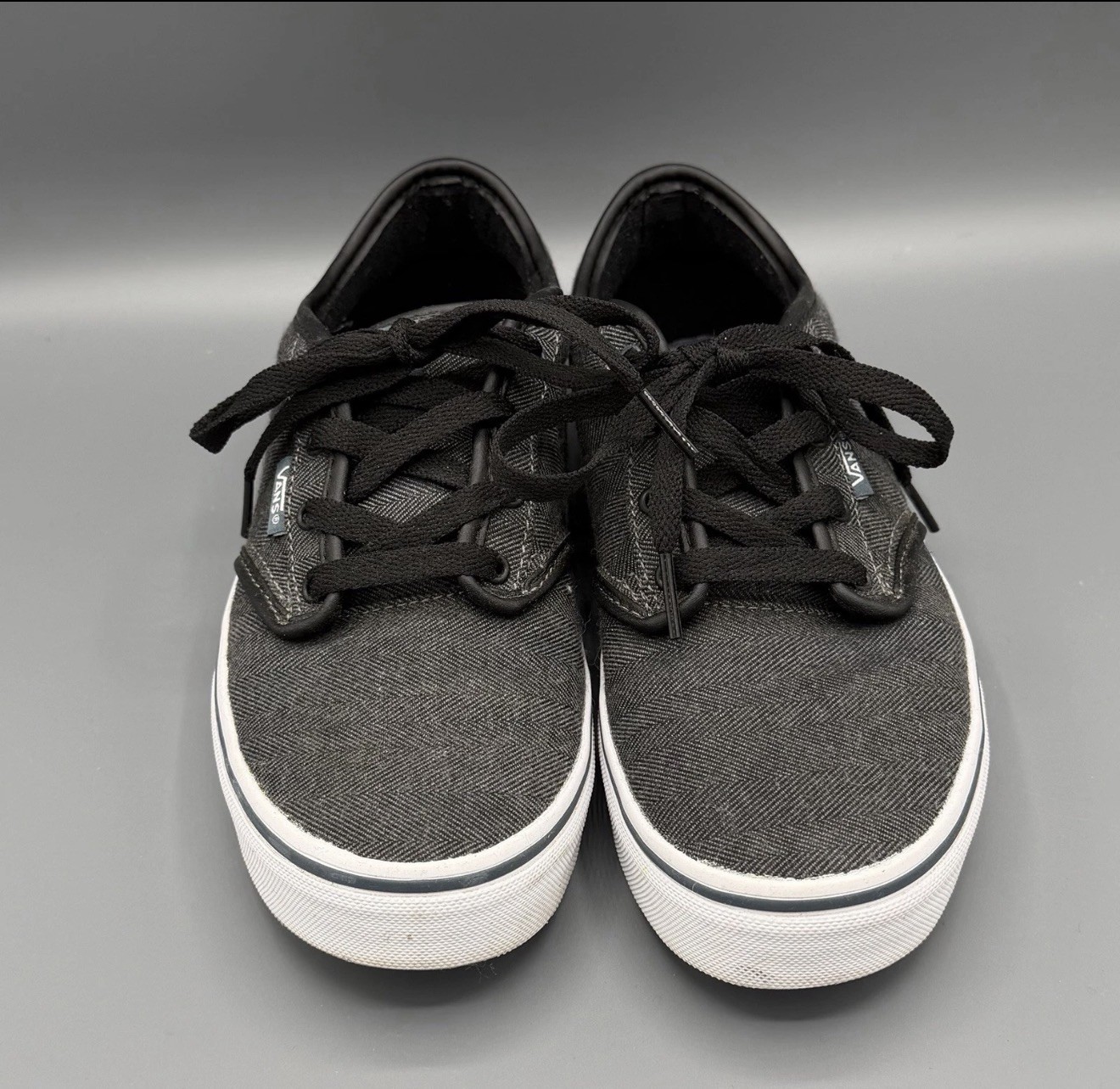 Vans Youth Atwood Textile Black/Orion Skate Shoes Size 6