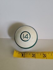 Vintage No. 14 Striped Green White Pool Ball Billiard 2" Replacement O 