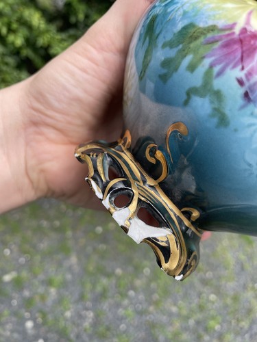 Antique Germany Prussian Porcelain Saxe Altenburg Vase Victorian Urn Missing Lid - Picture 9 of 12