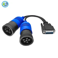 OBD2 II Y AdapterJ1939 DB15 to Type 2 9Pin&6Pin Diagnostic Cable for USB Link 2
