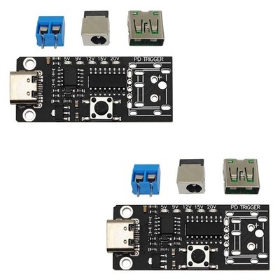 2PCS Type-C PD3.0 5V 9V 12V 15V 20V 5A PD Trigger Board Adjustable Black 