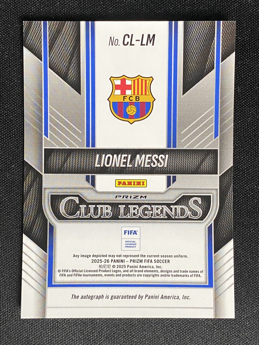 2025-26 Panini Prizm FIFA Lionel Messi Choice Prizm Club Legends Auto #CL-LM view 2