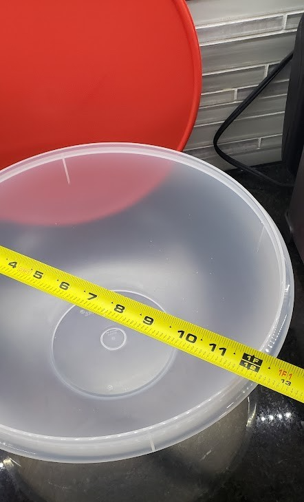 Tupperware LARGE mixing bowl 26 CUP RED lid salad dog food LOWER