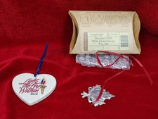 2 Longaberger Basket Tie On Lot Light The Fire Within & Holiday 25TH ANNIVERSARY