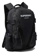 Superdry Mens Mountain Tarp Graphic Backpack Black/Optic - NWT