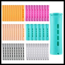 Plastic Hair Perm Rods Set with 6 Sizes Curling Rollers for Wavy Hair