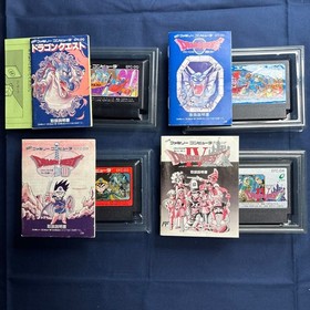 Famicom Dragon Quest 1 2 3 4 Set Box Manual Tested NES Japan Lot DQ3 B Mark Rare