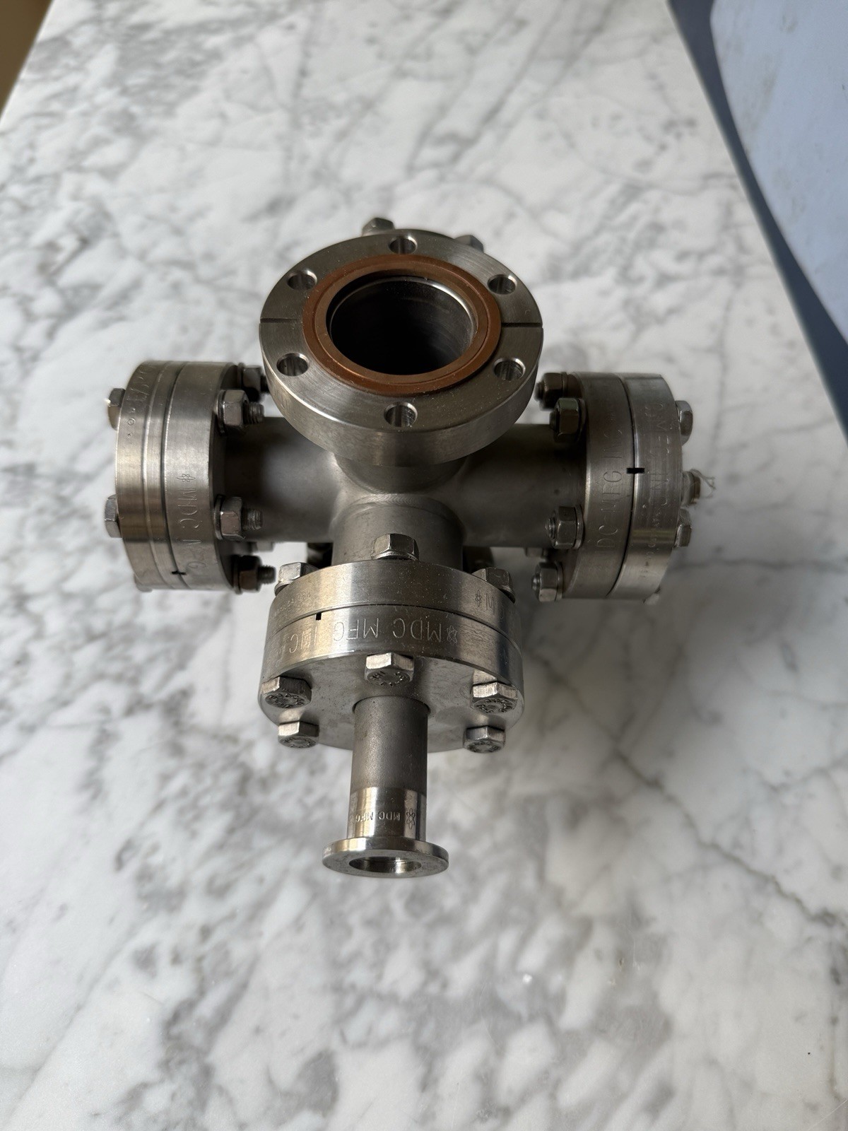 MDC 6 Way Cross Tee Conflat CF Vacuum Chamber and Fittings