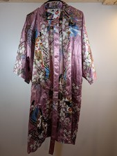 Japanese Kimono Robe Women's Purple Pink Mauve One Size Fits Most Mt. Fuji