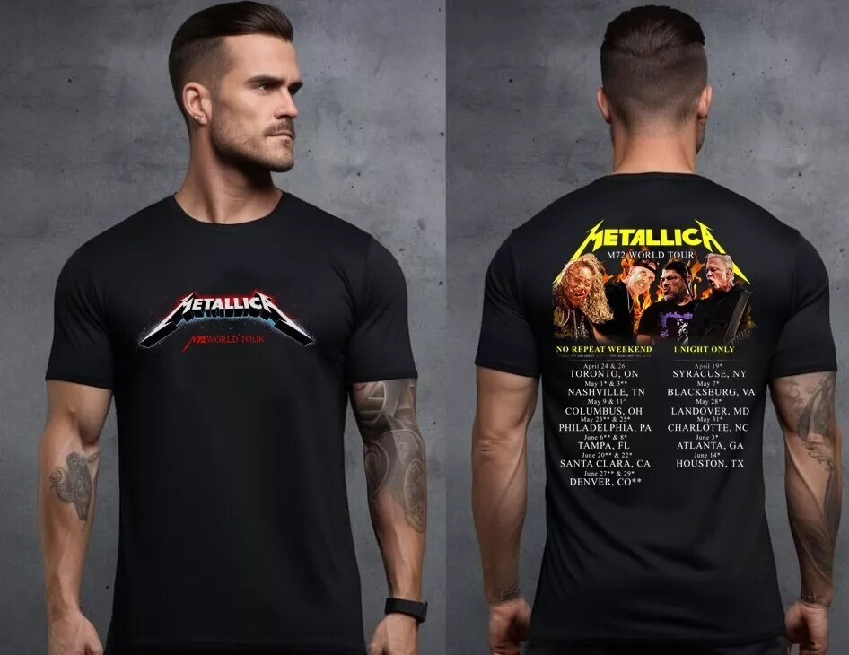 Metallica M72 World Tour Schedule Extends music rock 2025 T-Shirt