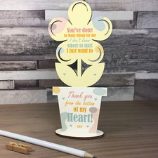 Special Thank You Gift Friend Gift Wood Flower Teacher Gifts For Him Her Friend