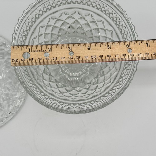 Kristall geschliffenes Glas Standfuß Bonboniere mit Deckel - Bild 7 von 8