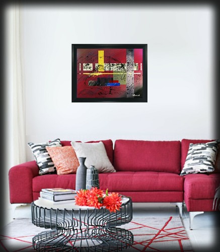 Abstrakte/moderne Rechtecke Malerei, 24" x 18" - Bild 1 von 7