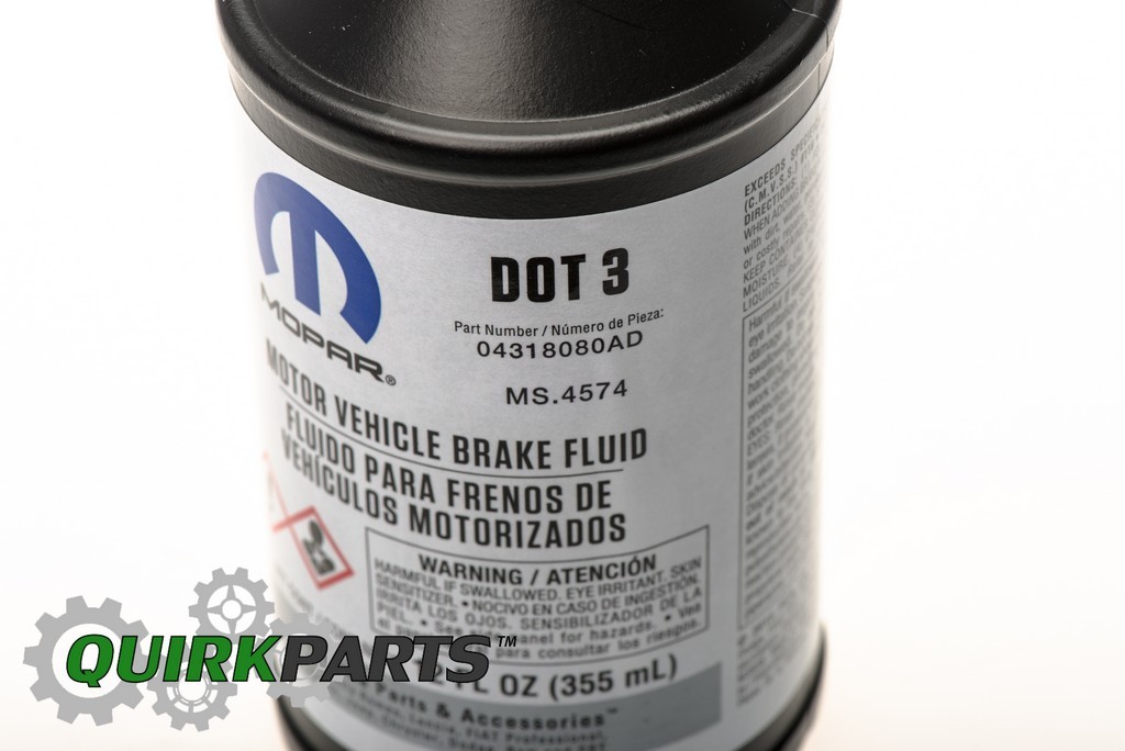 TWO 12OZ CHRYSLER JEEP DODGE RAM BRAKE FLUID DOT 3 (2BOTTLES) MOPAR