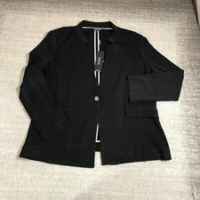 Misook Blazer Womens Extra Large Black Single Button Closure Knit Jacket Sweater